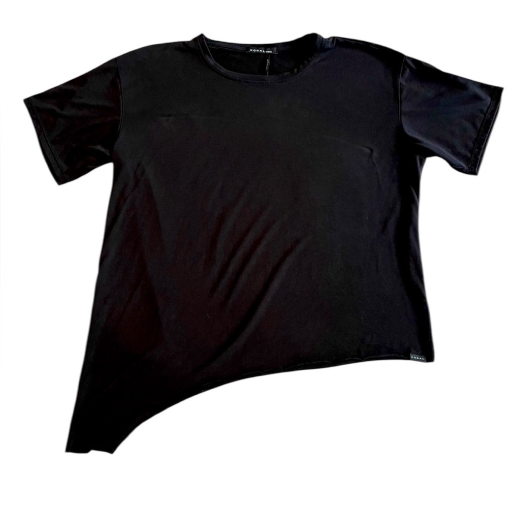 Koral by‎ Ilana Kugal Black Asymmetrical Short Sleeve Tee – XS